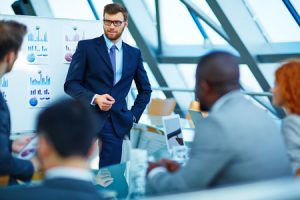 Man in a meeting