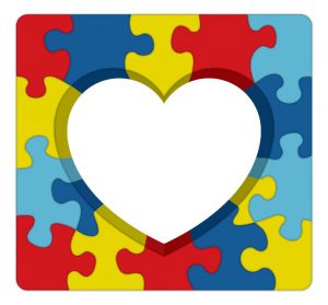 a symbolic puzzle heart illustration for autism awareness. vector eps 10 available.