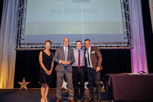 Our Managing Director Tony Smith, Business Manager Owen Smith and Head of Marketing David Keller, receiving their award from Sian Shepherd