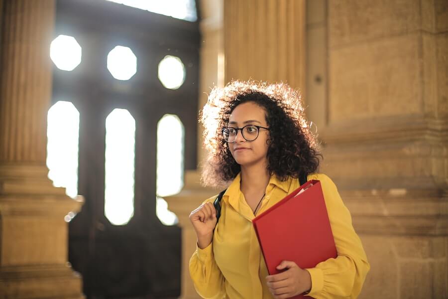 lady ready to study at university 