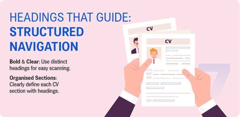 using headings for better cv structure navigation