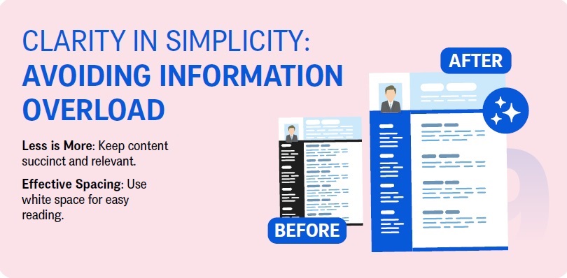 avoid overloading information in cv writing tips