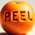 P.E.E.L inside an orange