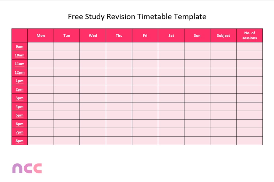 free revision timetable
