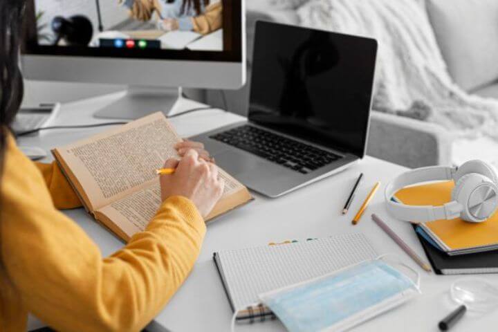 business owner working at home