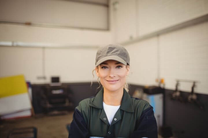 female mechanic in training